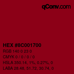 Color code: HEX #8C001700 | qconv.com