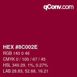 Color code: HEX #8C002E | qconv.com