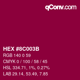 Color code: HEX #8C003B | qconv.com