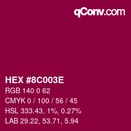 Color code: HEX #8C003E | qconv.com