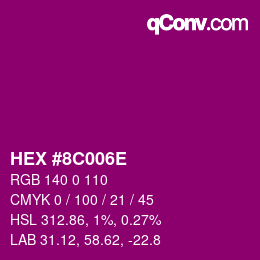 Color code: HEX #8C006E | qconv.com