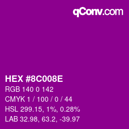 Color code: HEX #8C008E | qconv.com