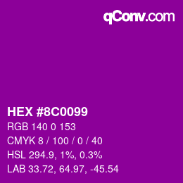 Color code: HEX #8C0099 | qconv.com