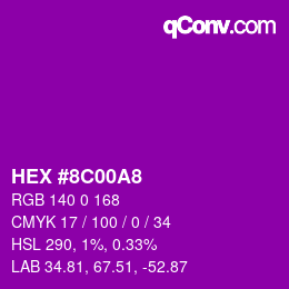 Color code: HEX #8C00A8 | qconv.com