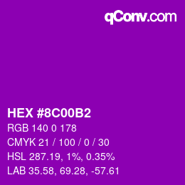 Color code: HEX #8C00B2 | qconv.com