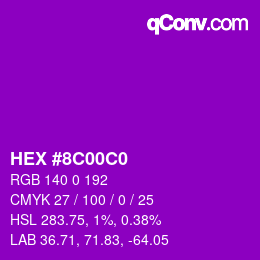 Color code: HEX #8C00C0 | qconv.com