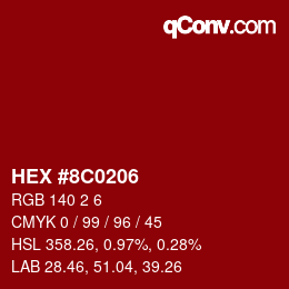 Color code: HEX #8C0206 | qconv.com
