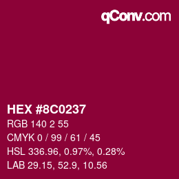 Color code: HEX #8C0237 | qconv.com