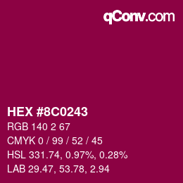 Color code: HEX #8C0243 | qconv.com