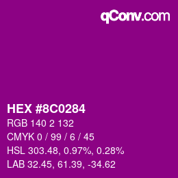 Color code: HEX #8C0284 | qconv.com