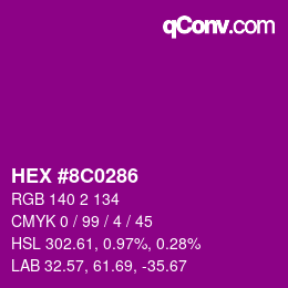 Color code: HEX #8C0286 | qconv.com
