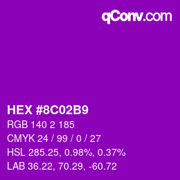 Color code: HEX #8C02B9 | qconv.com