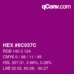 Color code: HEX #8C037C | qconv.com