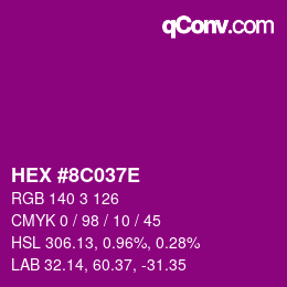 Color code: HEX #8C037E | qconv.com