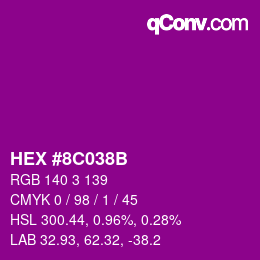 Color code: HEX #8C038B | qconv.com