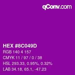 Color code: HEX #8C049D | qconv.com