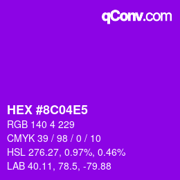 Color code: HEX #8C04E5 | qconv.com