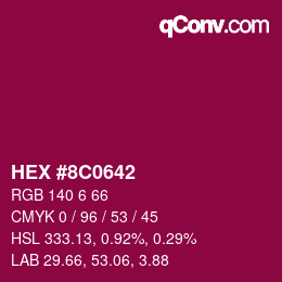 Color code: HEX #8C0642 | qconv.com