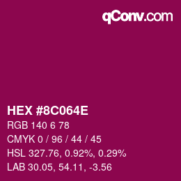 Color code: HEX #8C064E | qconv.com