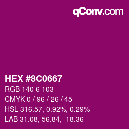 Color code: HEX #8C0667 | qconv.com