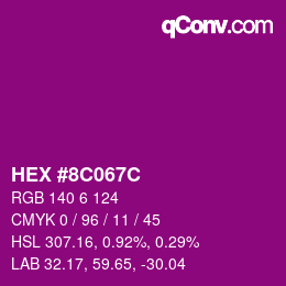 Color code: HEX #8C067C | qconv.com