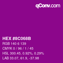 Color code: HEX #8C068B | qconv.com