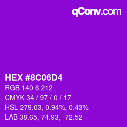 Color code: HEX #8C06D4 | qconv.com