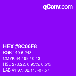 Color code: HEX #8C06F8 | qconv.com