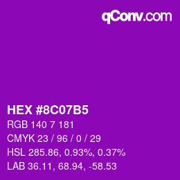 Color code: HEX #8C07B5 | qconv.com