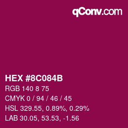 Color code: HEX #8C084B | qconv.com