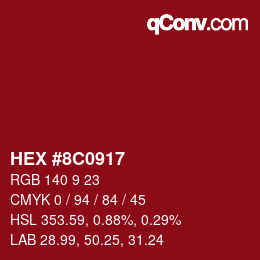 Color code: HEX #8C0917 | qconv.com