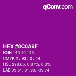 Color code: HEX #8C0A8F | qconv.com