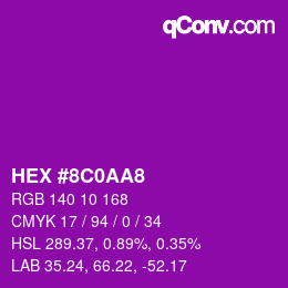 Color code: HEX #8C0AA8 | qconv.com