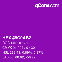 Color code: HEX #8C0AB2 | qconv.com