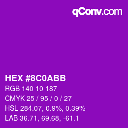 Farbcode: HEX #8C0ABB | qconv.com