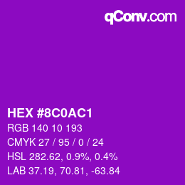 Color code: HEX #8C0AC1 | qconv.com