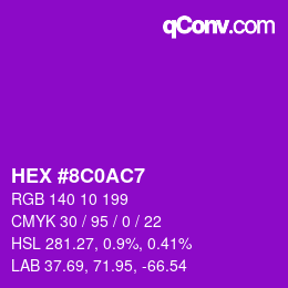 Color code: HEX #8C0AC7 | qconv.com