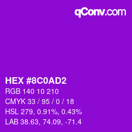 颜色代码: HEX #8C0AD2 | qconv.com
