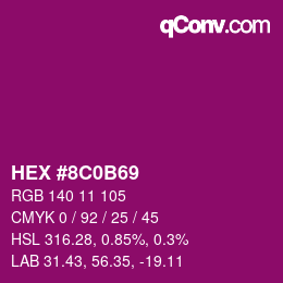 Color code: HEX #8C0B69 | qconv.com