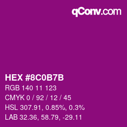 Color code: HEX #8C0B7B | qconv.com