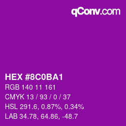 Color code: HEX #8C0BA1 | qconv.com