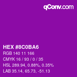 Color code: HEX #8C0BA6 | qconv.com