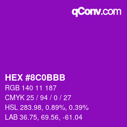 Color code: HEX #8C0BBB | qconv.com