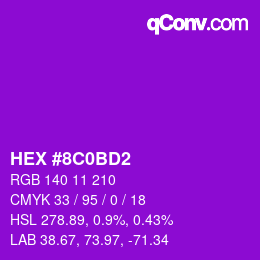 Color code: HEX #8C0BD2 | qconv.com