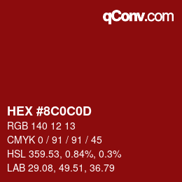 Color code: HEX #8C0C0D | qconv.com