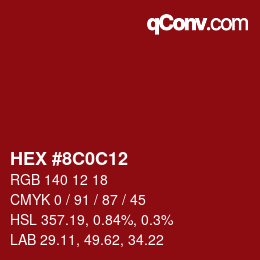 Color code: HEX #8C0C12 | qconv.com