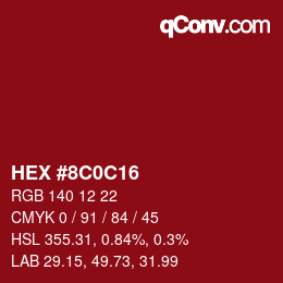 Color code: HEX #8C0C16 | qconv.com