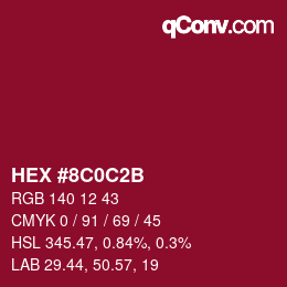 Color code: HEX #8C0C2B | qconv.com