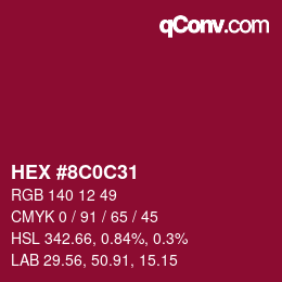 Color code: HEX #8C0C31 | qconv.com