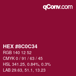 Color code: HEX #8C0C34 | qconv.com